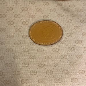 Gucci beige/cream logo printed crossbody bag